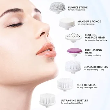 COSLUS 7-in-1 Facial Cleansing Brush - Waterproof Skincare Tool
