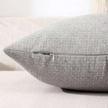 Jepeak Woven Textured Pillow Covers - 2 Pack 18x18 Inch