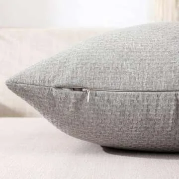 Jepeak Woven Textured Pillow Covers - 2 Pack 18x18 Inch