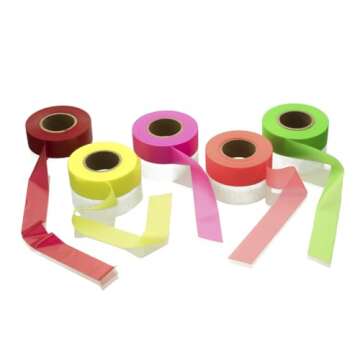 SE Halloween Christmas Large Events High Visibility HV Neon Marking Ribbons Parties and Boundary Marking Group Creation Arts and Crafts Usage (5 PC.) - ESF2036-5