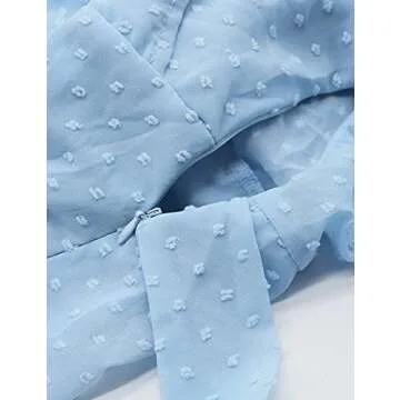 Stylish AOOKSMERY V Neck Long Sleeve Swing Dress