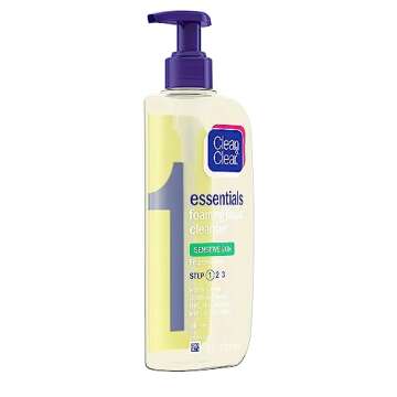 Clean & Clear Essentials Foaming Facial Cleanser for Sensitive Skin, Oil-Free Daily Face Wash to Rem...