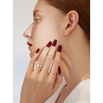 OPFIV 14K Gold Plated Stacking Rings - Fashionable & Durable