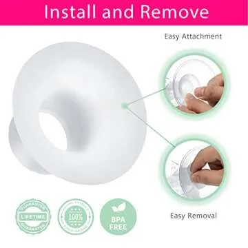 LOZAEVE 18mm Silicone Flange Inserts Compatible with for Spectra S1/S2, Medela, Bellababy, Elvie, Paruu R12 P10, Momcozy S9 S10 S12 Pro, Freemie Breast Pump Shield, Reduce 27-28mm Tunnel to 18mm, 2pcs