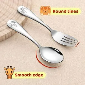 LIANYU 10-Piece Stainless Steel Kids Utensils Set