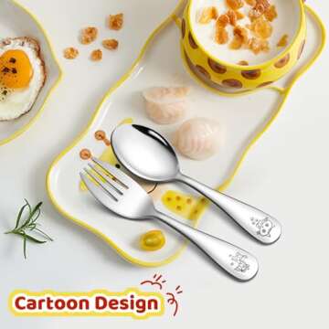 LIANYU 10-Piece Stainless Steel Kids Utensils Set