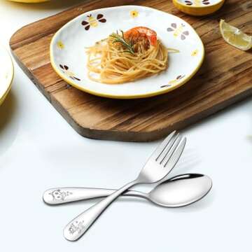 LIANYU 10-Piece Stainless Steel Kids Utensils Set