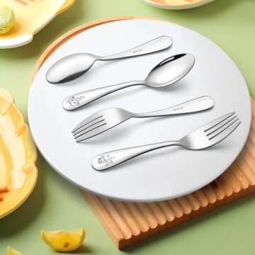 LIANYU 10-Piece Stainless Steel Kids Utensils Set