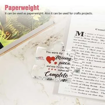 Gifts for Her - Delicate Romantic Girlfriend Birthday Gifts - Acrylic Puzzle Piece 3.9 x 3.3” Anniversary Birthday Meaningful Mothers Day Gifts for Wife Her/Him, Ideas