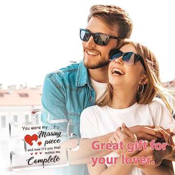 Gifts for Her - Delicate Romantic Girlfriend Birthday Gifts - Acrylic Puzzle Piece 3.9 x 3.3” Anniversary Birthday Meaningful Mothers Day Gifts for Wife Her/Him, Ideas