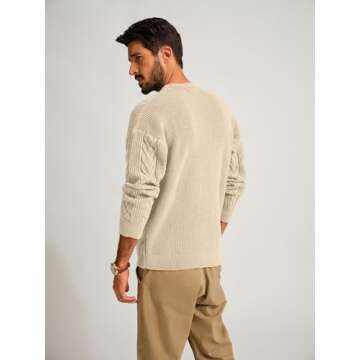 PJ PAUL JONES Men's Warm Cable Knit Pullover Sweater