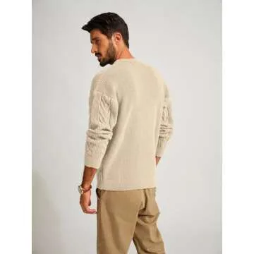 PJ PAUL JONES Men's Warm Cable Knit Pullover Sweater