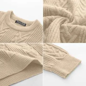 PJ PAUL JONES Men's Warm Cable Knit Pullover Sweater