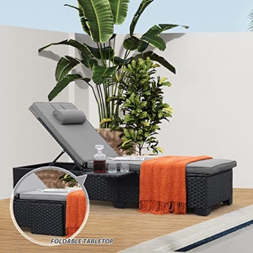 WAROOM Outdoor Chaise Lounge Chairs - Adjustable & Stylish