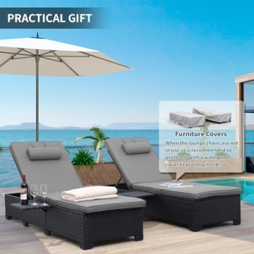 WAROOM Outdoor Chaise Lounge Chairs - Adjustable & Stylish