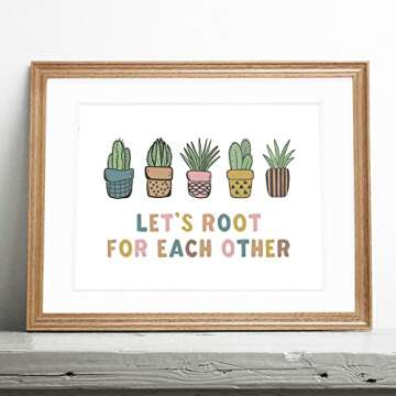Let's Root For Each Other, Kids Bedroom Wall Art Decor, Children's Inspiration Quote, Plant Decor, Playroom Decor, Be Kind, Child Art, Boho Classroom Decor, Unframed (8x10 inch)