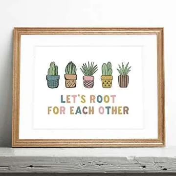 Let's Root For Each Other, Kids Bedroom Wall Art Decor, Children's Inspiration Quote, Plant Decor, Playroom Decor, Be Kind, Child Art, Boho Classroom Decor, Unframed (8x10 inch)