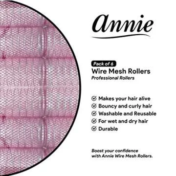 Annie Jumbo Wire Mesh Hair Rollers for Effortless Curls