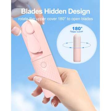 Coohea Mini Portable Fan, Pocket Size, Rotatable Cover, USB Rechargeable Battery Operated, Small Han...
