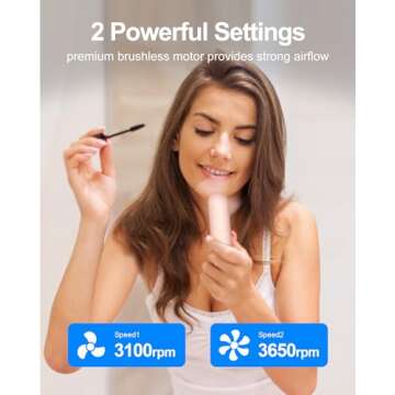 Coohea Mini Portable Fan, Pocket Size, Rotatable Cover, USB Rechargeable Battery Operated, Small Handheld Fan with Lanyard for Travel/Beach/Eyelash/Makeup/Vacation, 10-15.5H Working, Pink