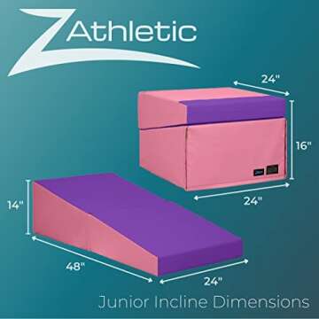Z Athletic Junior Wedge Mat for Young Gymnasts - Pink/Purple