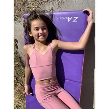 Z Athletic Junior Wedge Mat for Young Gymnasts - Pink/Purple