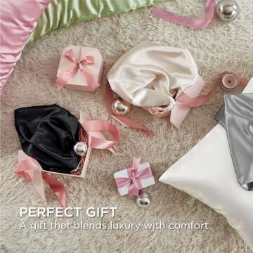 Bedsure Satin Pillowcase Set - King Size Zipper Closure