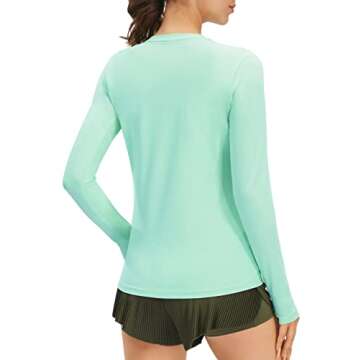 PERSIT Long Sleeve Workout Shirts for Women UV Protection Athletic Hiking SPF UPF 50 Sun Shirt Runni...