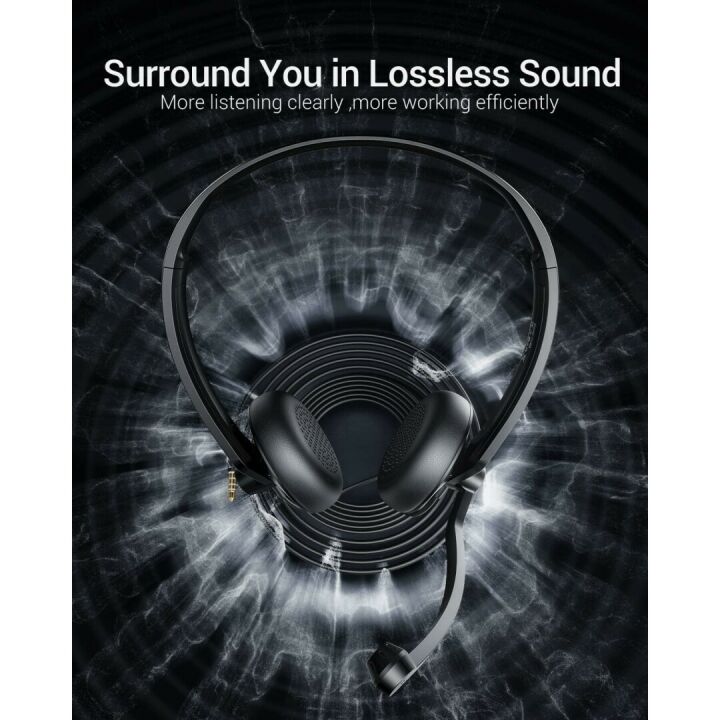 USB Headset with Microphone for Online Meetings