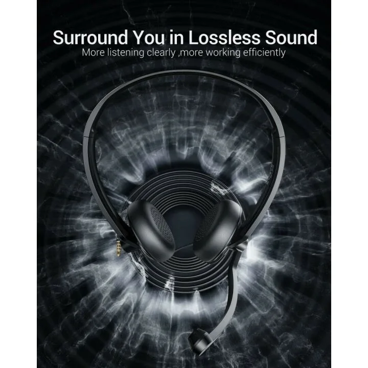 USB Headset with Microphone for Online Meetings