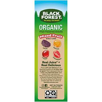 Black Forest Organic Fruit Snacks, Mixed Fruit, 0.8 Ounce, Pack of 24