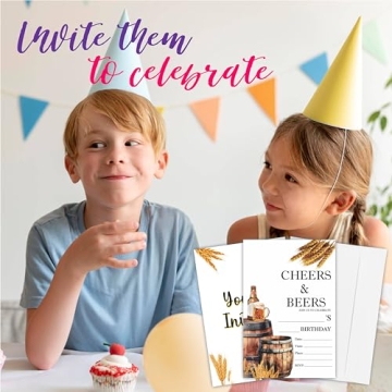 Nuckxy Cheers & Beers Birthday Invites - Fun Retro Design