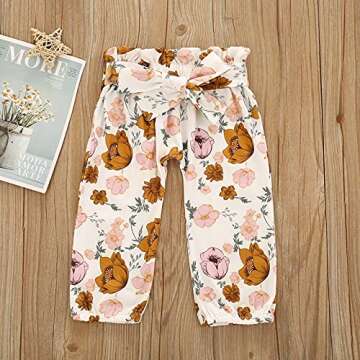 ADXSUN Newborn Baby Girls Outfits Flying Sleeve Romper+Cute Pants+Headband 3PC Infant Girl Clothes Set