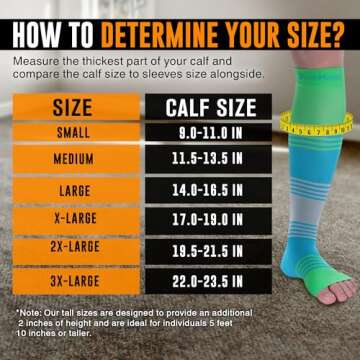 Doc Miller Toeless Compression Socks Women and Men – Open Toe Calf Support, 20-30mmHg Knee-High Sleeves, Lightweight, 1 Pair