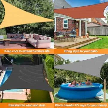 Artpuch Sun Shade Sail, 10'x13' Sand Rectangle, Curved Edged Commercial Grade 185GSM Permeable Outdo...