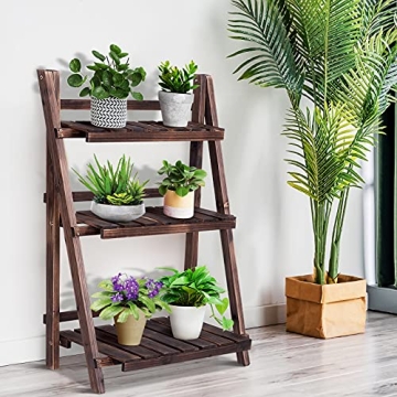 Giantex 3-Tier Folding Plant Stand for Home and Garden