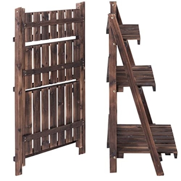 Giantex 3-Tier Folding Plant Stand for Home and Garden