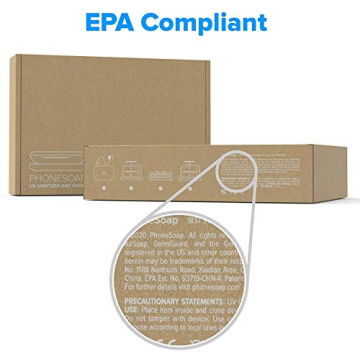 PhoneSoap Basic Cell Phone UV Light Sanitizer Box | Patented and Clinically Proven 360 Degree UV Light Sanitizer | (White)