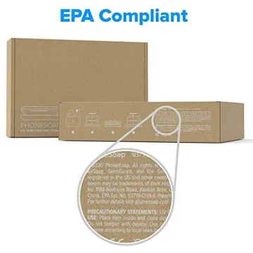 PhoneSoap Basic Cell Phone UV Light Sanitizer Box | Patented and Clinically Proven 360 Degree UV Light Sanitizer | (White)