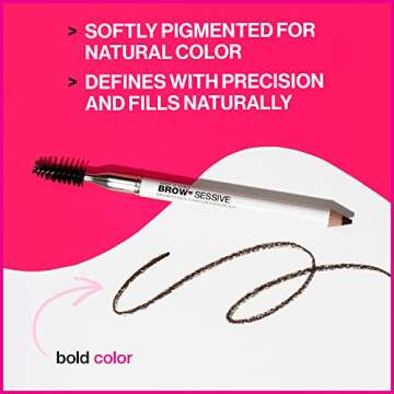 wet n wild Brow-Sessive Brow Pencil, Ultra-Precise Dual Ended Spoolie Brush for Perfect Buildable Blendable Shaping, Natural Lasting Shades for Every Brow, Cruelty-Free & Vegan- Medium Brown(Packaged)