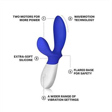 LELO Loki Wave Prostate Toy Anal Plug for Men Male Sex Toys with Wavemotion Technology, Federal Blue