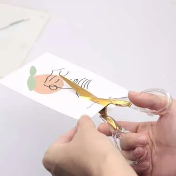 NatSumeBasics Gold Scissors Clear Acrylic Scissors 6.5" Craft Office Professional Shears for Home School Office Desk Accessories Stationery Supplies (Clear Gold)