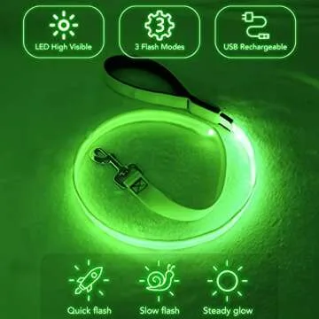 LED Light Up Dog Leash for Night Safety