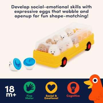 Battat Education – Egg Toys For Toddlers – Matching Eggs – Letter & Color Matching – Sorting Game – 18 Months + – EggXpress Yourself!