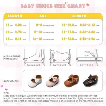 CENCIRILY Infant Baby Girls Mary Jane Flats Non Slip Soft Sole Prewalker Princess Wedding Dress Shoes