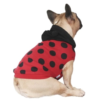 iChoue Ladybug Costume for French Bulldogs and Small Dogs