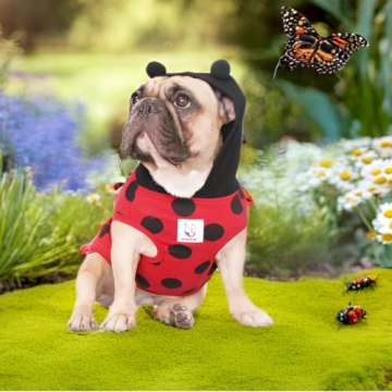 iChoue Ladybug Costume for French Bulldogs and Small Dogs
