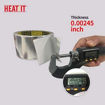 HEATIT Aluminum Foil Tape Professional Grade 2 inch x 30 feet (10yard Length) Thick 5.3mil (2.4mil f...