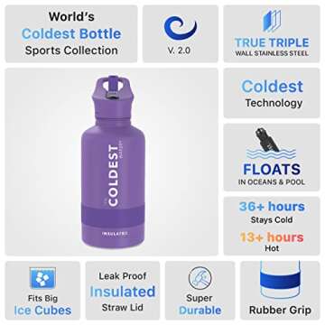 Coldest Water Bottle 64 oz Stainless Steel Insulated