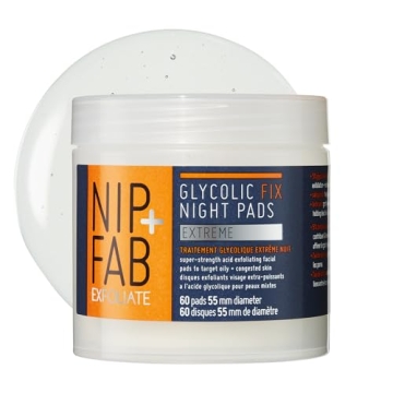 Nip + Fab Glycolic Acid Night Face Pads with Salicylic and Hyaluronic Acid, Exfoliating Resurfacing ...